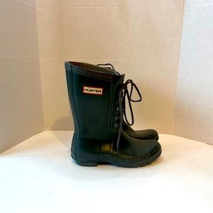 Hunter Lace Up Hunter Green Rain Boots!